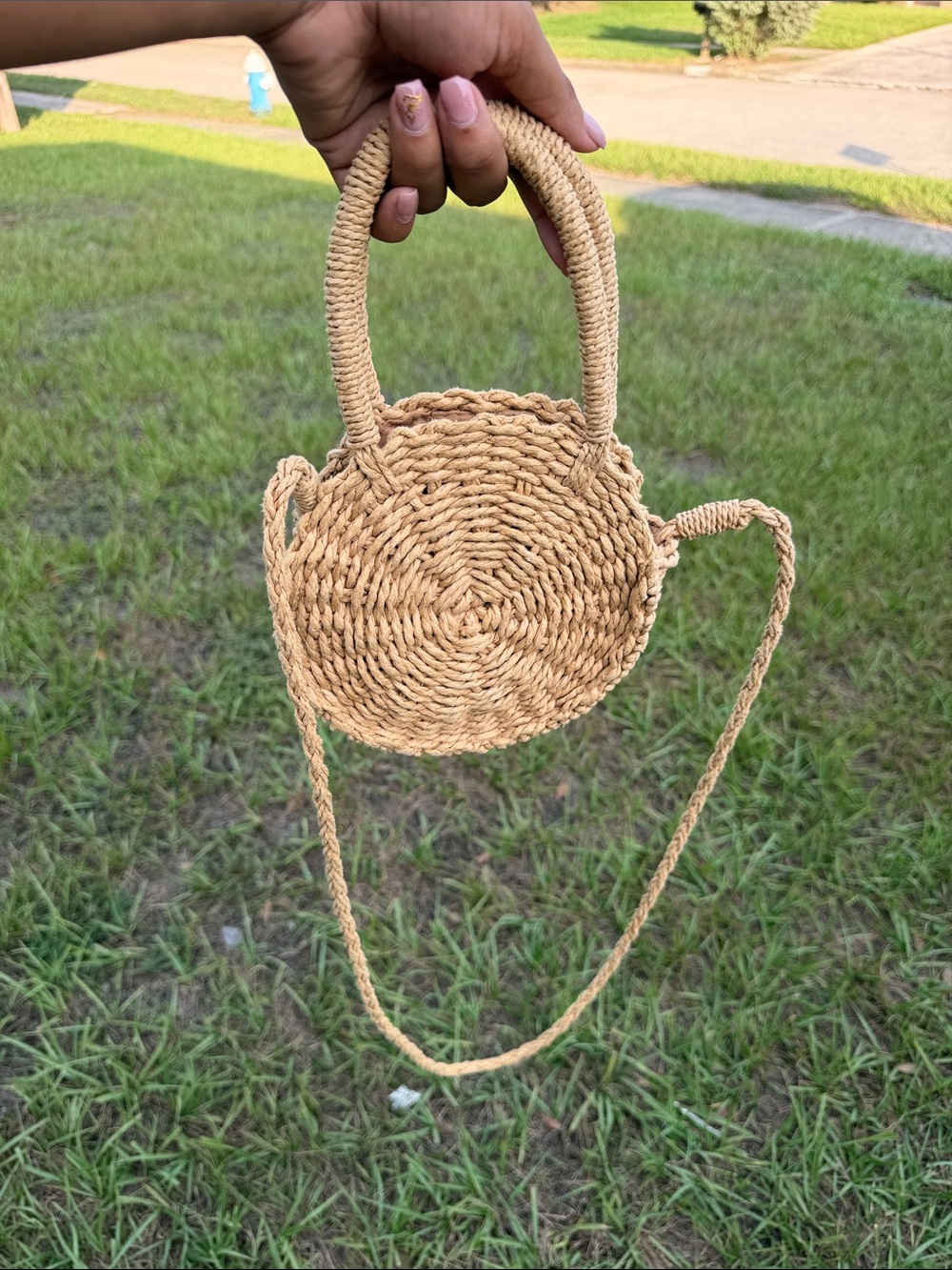 Forever 21 Woven Round Straw Crossbody Bag - Natural - Picture 2 of 4